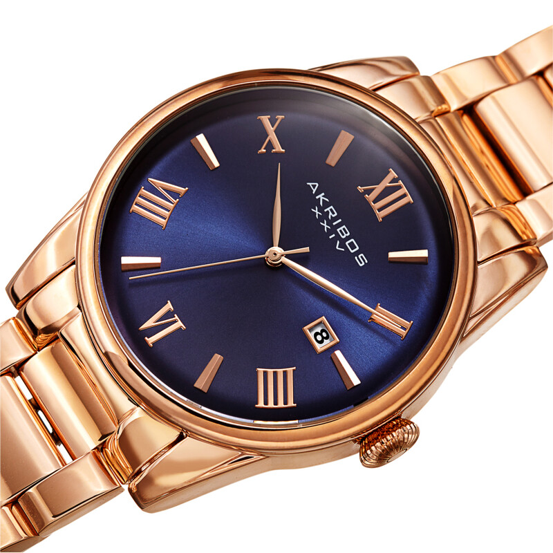 Akribos XXIV Quartz Blue Dial Men's Watch AK1056RGBU 842106135268