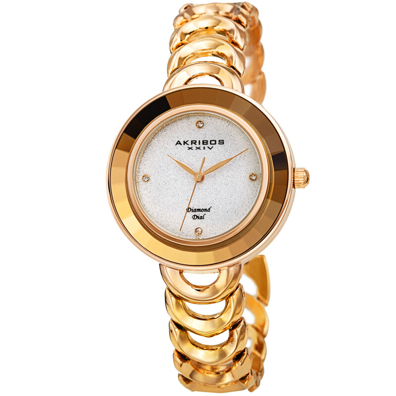 Akribos XXIV Quartz Diamond Silver Dial Ladies Watch  display picture 3