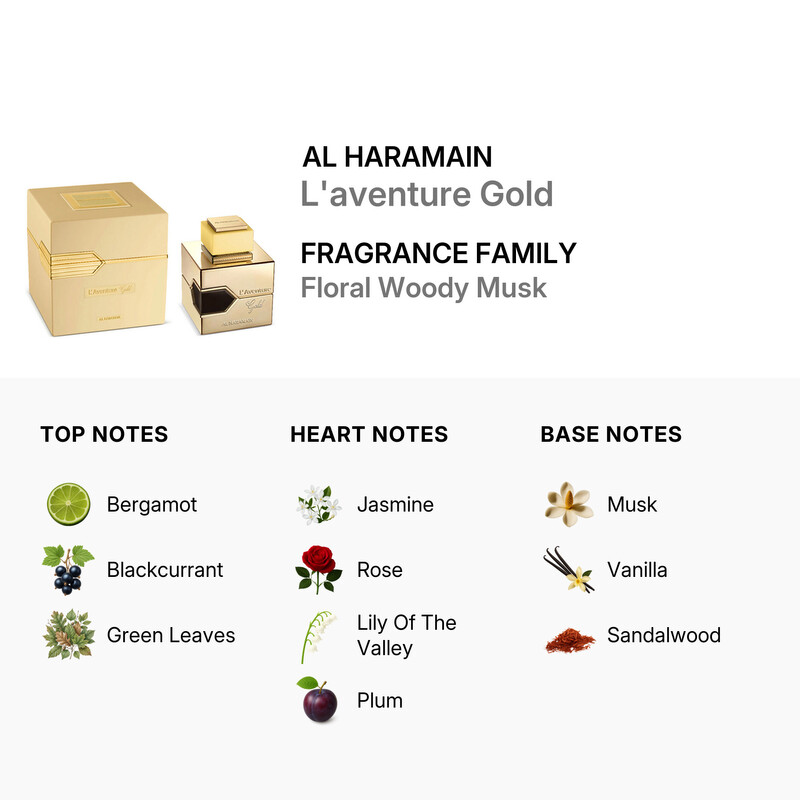 Al Haramain Ladies L'aventure Gold EDP Spray 3.4 oz Fragrances