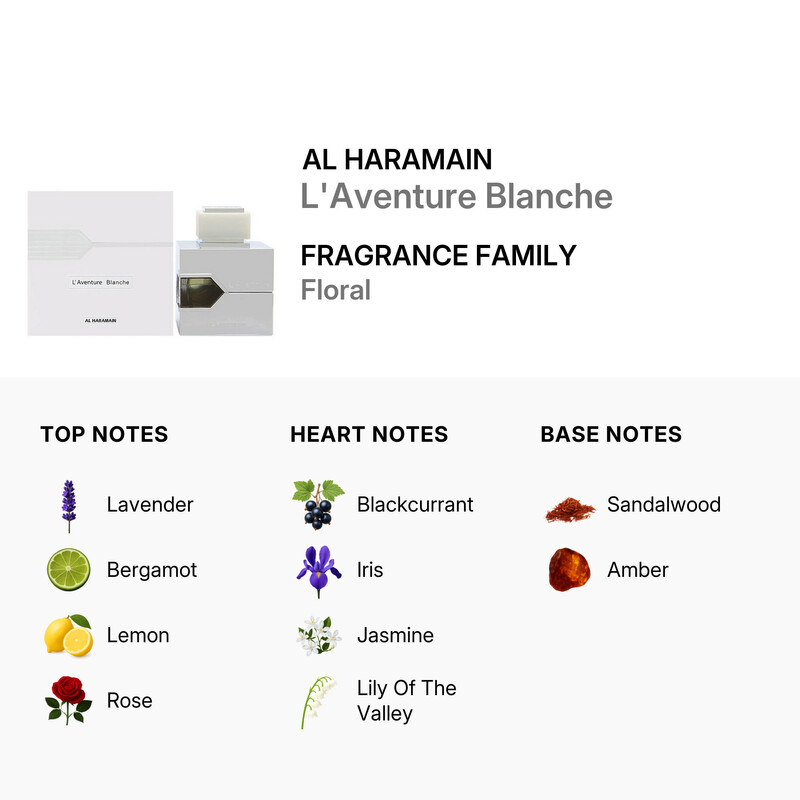 バニラ Al Haramain Men's L'aventure Blanche EDP Spray 3.3 oz Fragrances