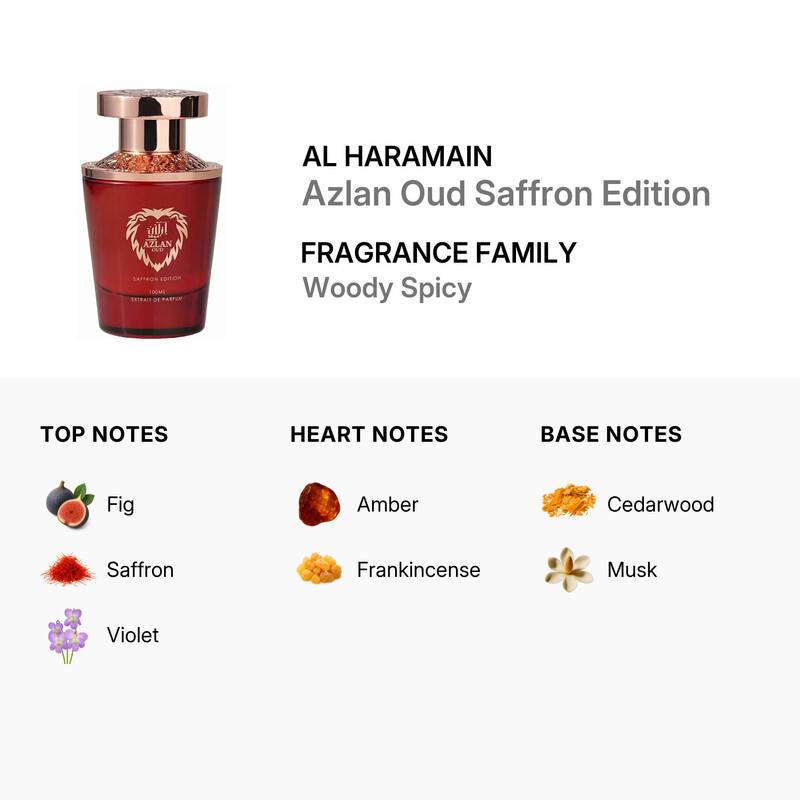 Al Haramain Unisex Azlan Oud Saffron Edition Extrait de Parfum