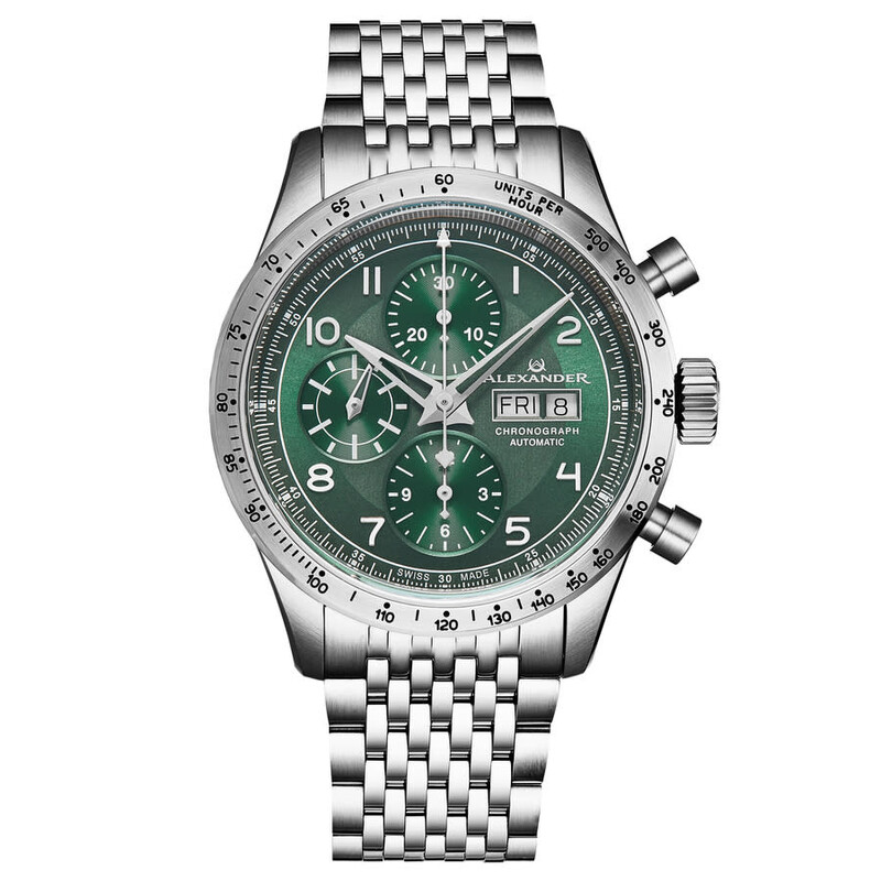 Alexander Alexander 2 Chronograph Automatic Green Dial Men's Watch