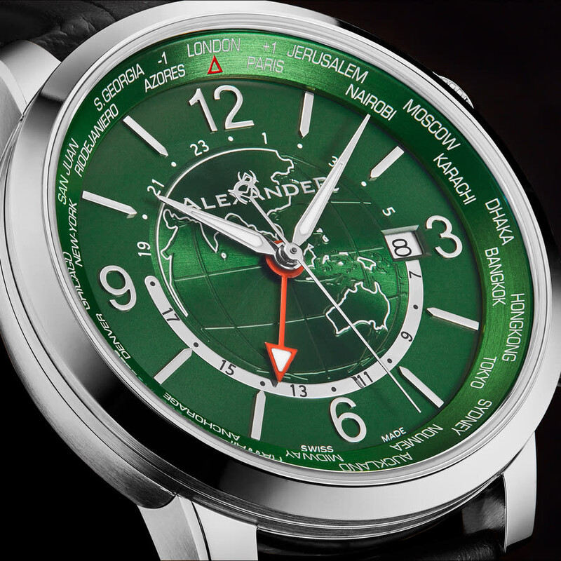 時計 Alexander Alexander 2 Quartz Green Dial Men's Watch A171A-04
