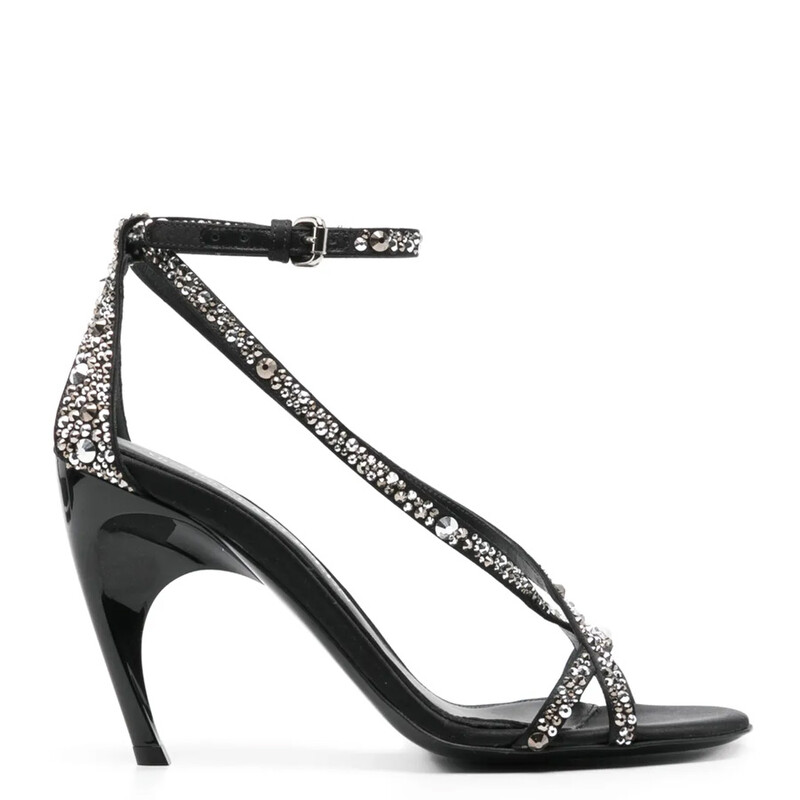 Alexander McQueen Armadillo 95 mm Twisted Satin Sandals, Brand