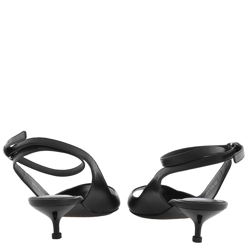 Alexander McQueen Black Leather Punk Ankle Strap Sandals, Brand