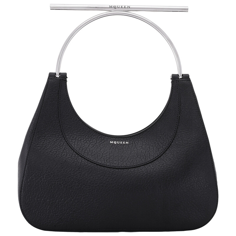 Alexander McQueen Black/Silver Ladies T-bar Bag 803524 1VDBB 1000