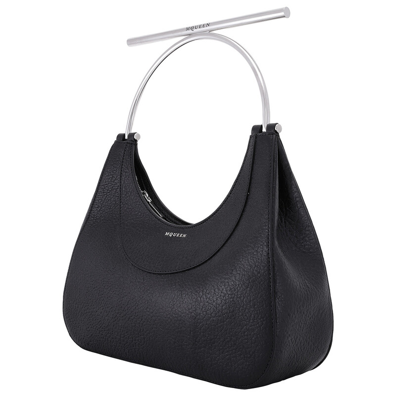 Alexander McQueen Black/Silver Ladies T-bar Bag 803524 1VDBB 1000