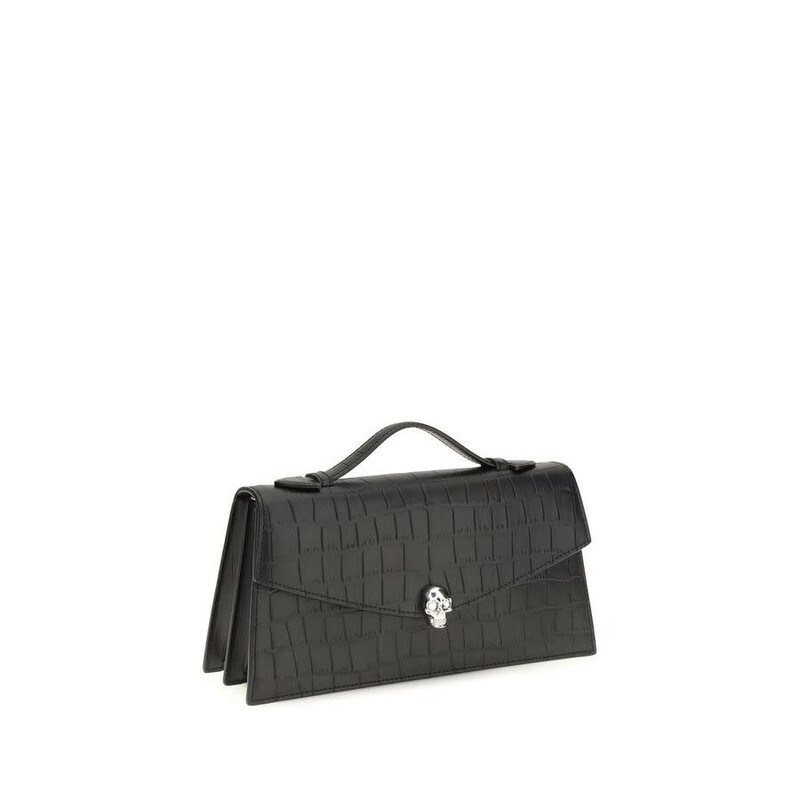 【希少品】AlexanderMcQueen レザーバッグ Alexander McQueen Crocodile-Embossed Calfskin Top Handle Bag