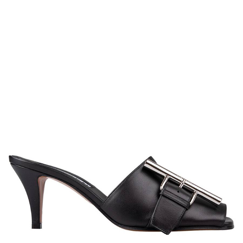 Alexander McQueen Ladies Black Francisco 70 mm Leather Mules