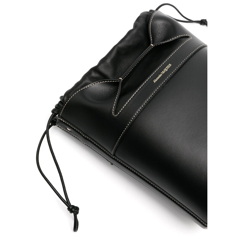 Alexander McQueen Logo-Stamp Leather Bucket Bag 775912 1BLUU 1000