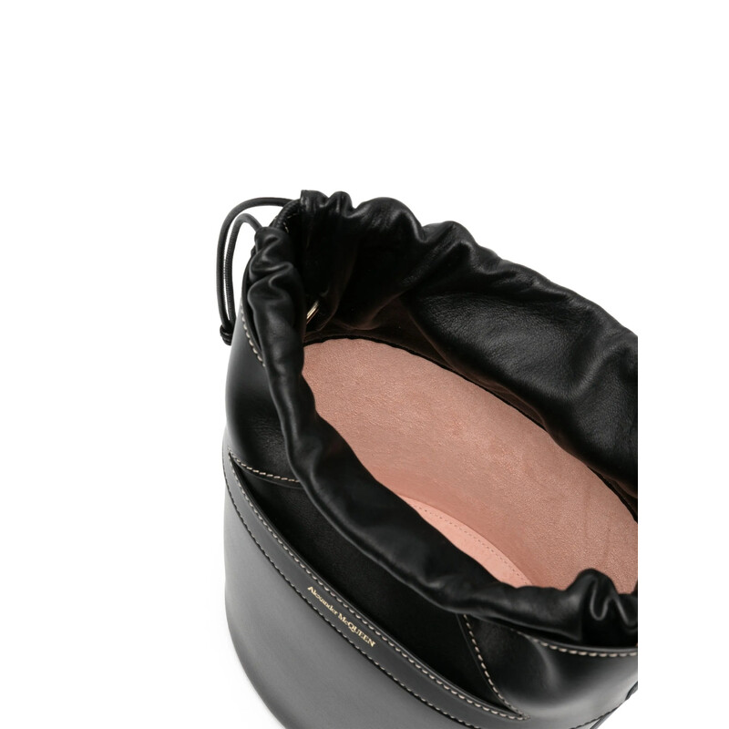 Alexander McQueen Logo-Stamp Leather Bucket Bag 775912 1BLUU 1000