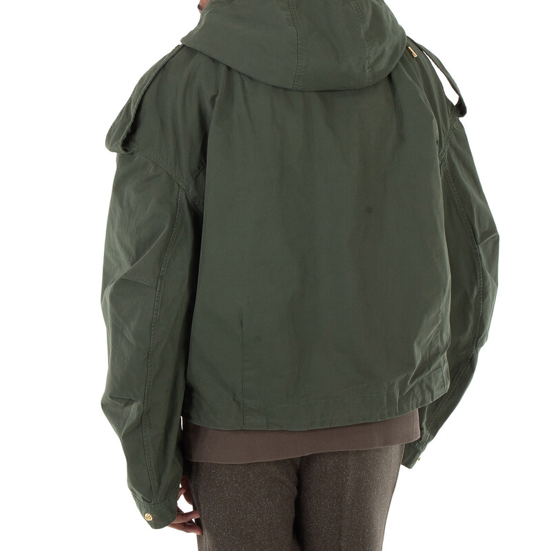 Alexander McQueen Men's Green Hooded Jacket, Brand Size 46 (US