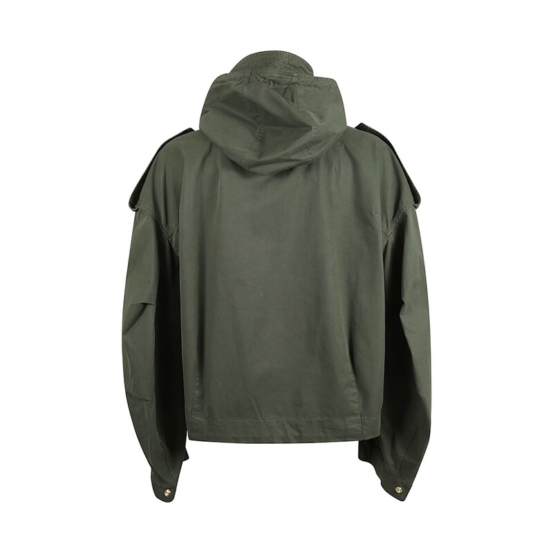 Alexander McQueen Men's Green Hooded Jacket, Brand Size 46 (US