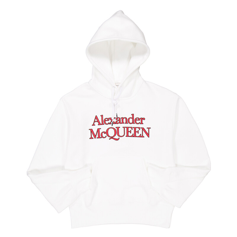 Alexander McQueen Men's Optical White Logo-Embroidered Cotton
