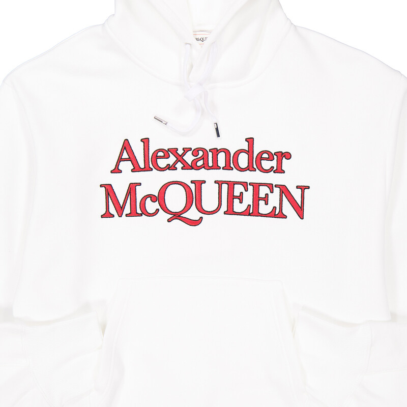 Alexander McQueen Men's Optical White Logo-Embroidered Cotton