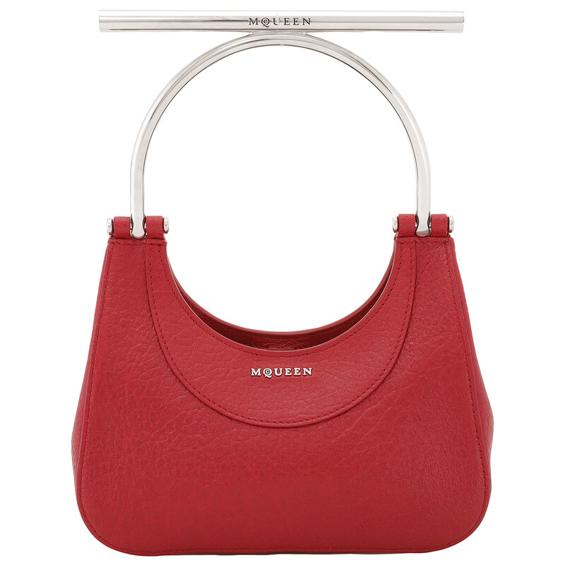 Alexander McQueen Red/Silver Ladies Mini T-bar Bag 803525 1VDBB