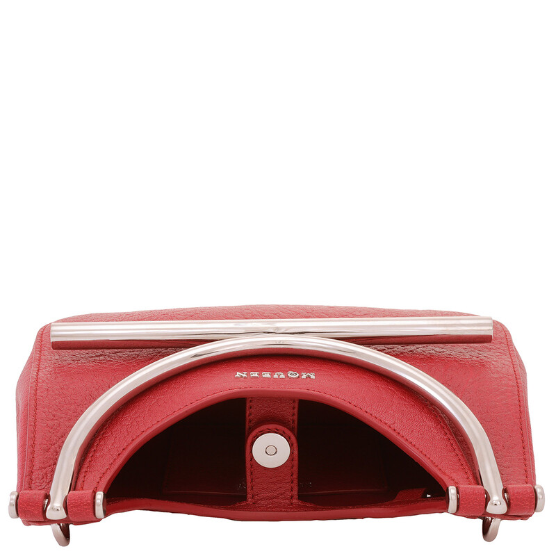 Alexander McQueen Red/Silver Ladies Mini T-bar Bag 803525 1VDBB