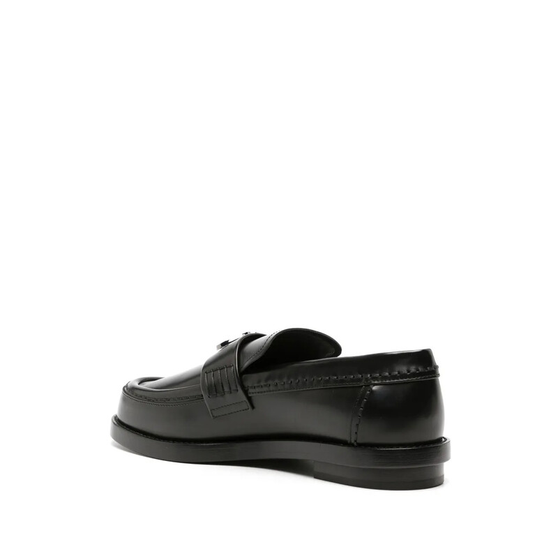 Alexander McQueen Seal-Plaque Leather Loafers, Brand Size 38 ( US