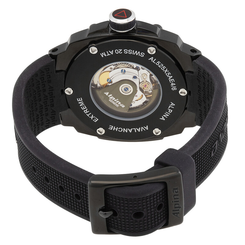 Alpina Adventure Extreme Black Dial Black Rubber Strap Men's Watch
