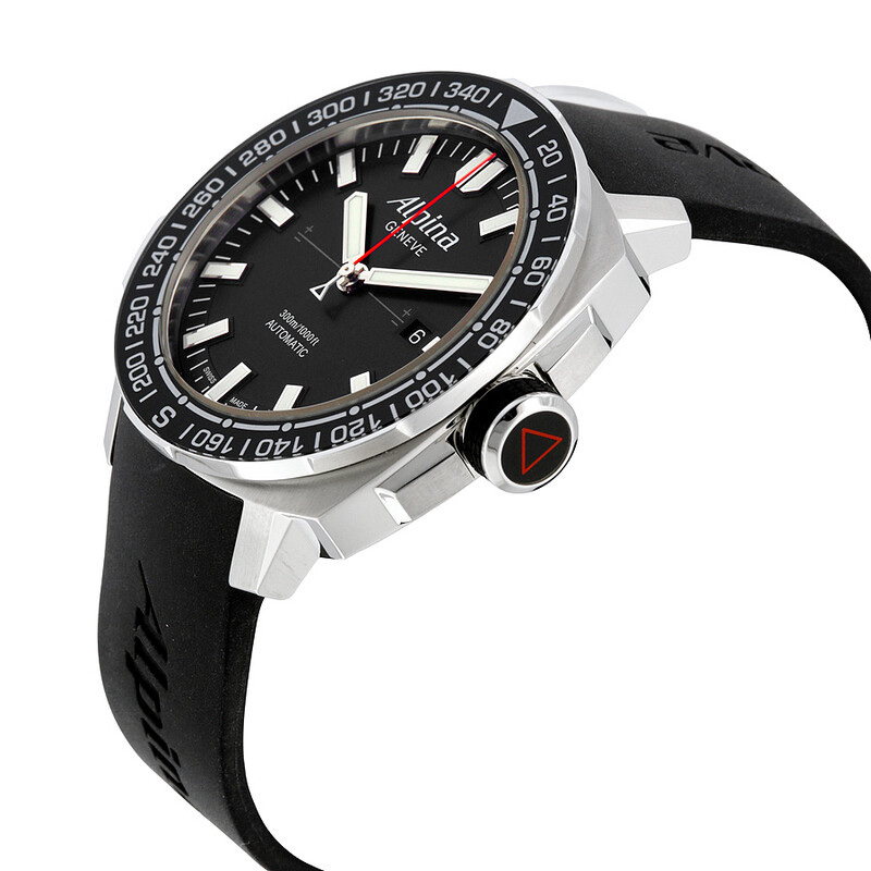 Alpina Adventure Extreme Sailing Black Dial Black Rubber Strap