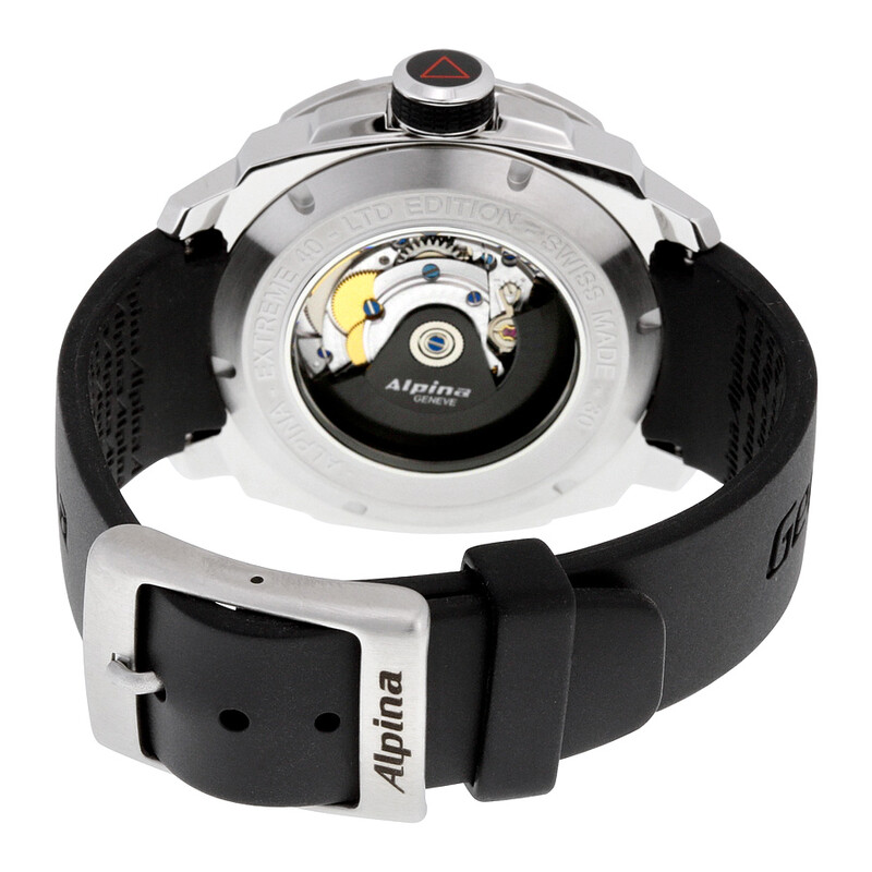 Alpina Adventure Extreme Sailing Black Dial Black Rubber Strap