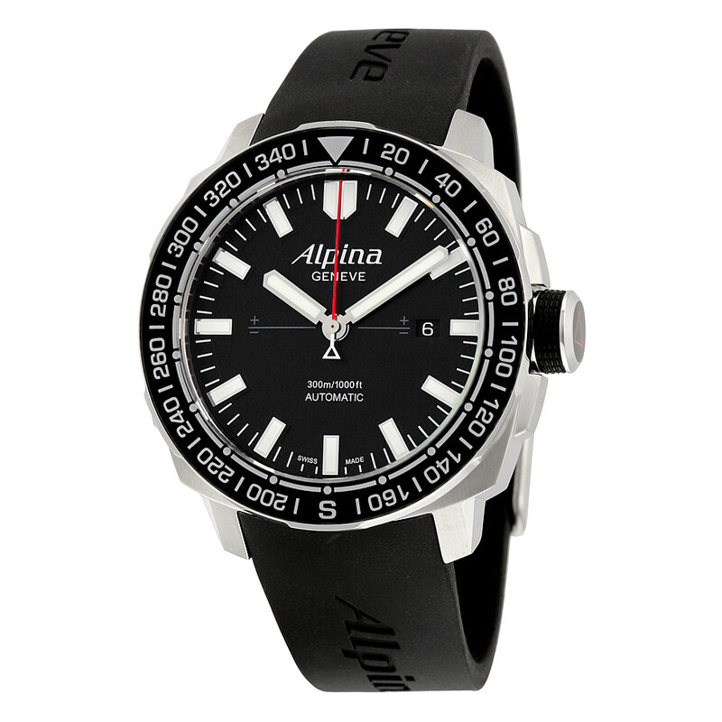Alpina Adventure Extreme Sailing Black Dial Black Rubber Strap