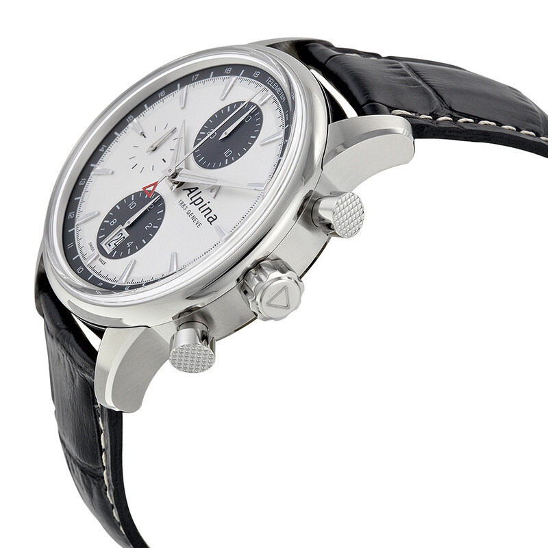 Alpina Alpiner Chronograph Automatic Silver Dial Black Leather