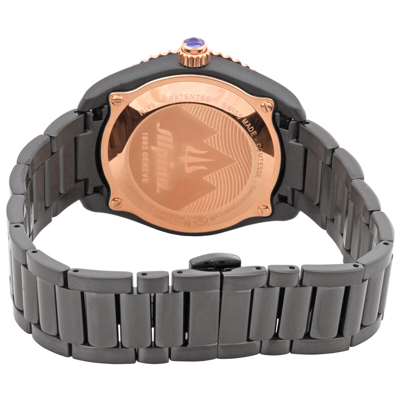 NWT Alpina Black Dial Ladies Stainless Steel Horological Smart Watch AL-281BS3V6 Alpina Horological Smartwatch main image 2