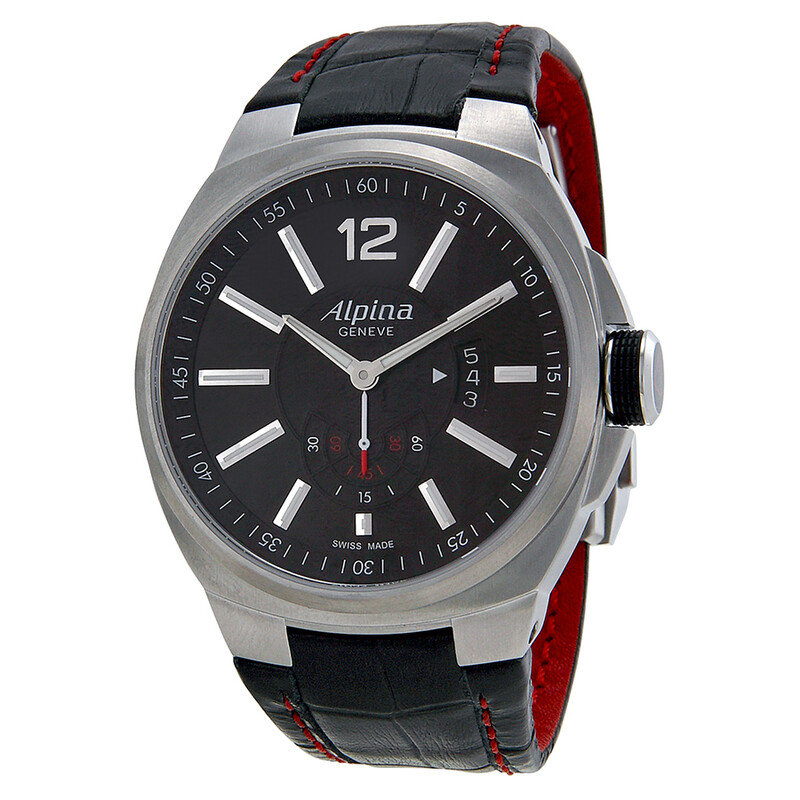 Alpina Racing Level 5 Automatic Black Dial Black Leather Men's
