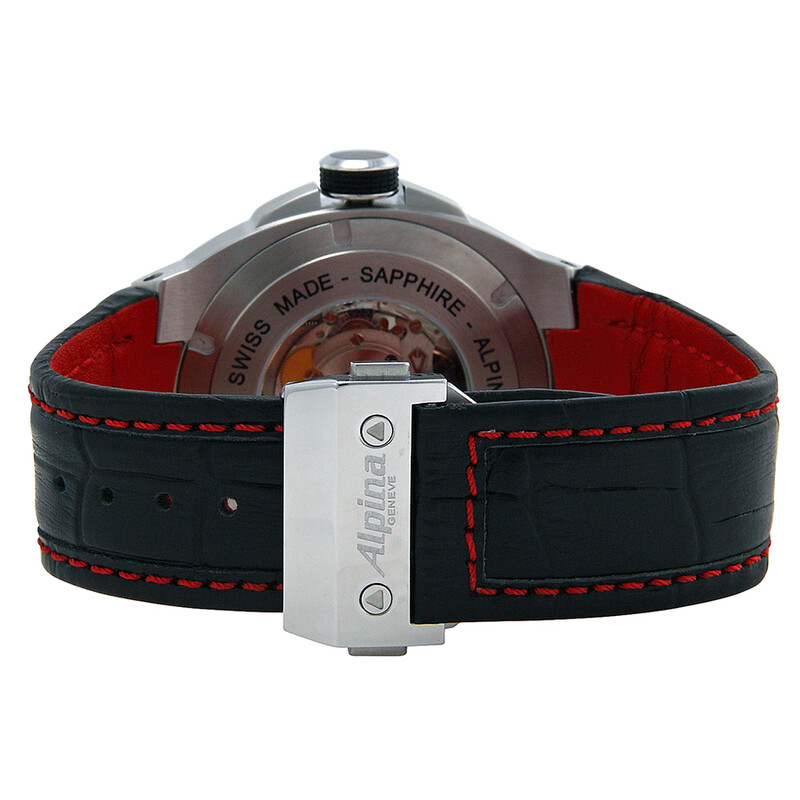 Alpina Racing Level 5 Automatic Black Dial Black Leather Men's