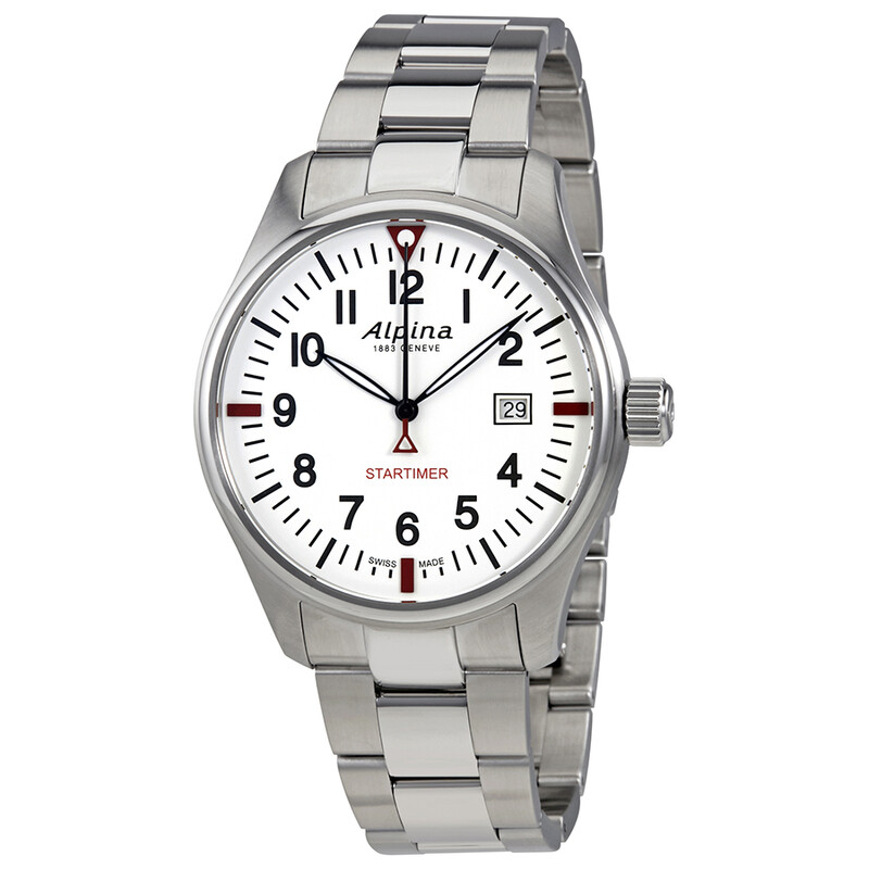 Alpina Startimer Pilot White Dial Stainless Steel Men's Watch AL