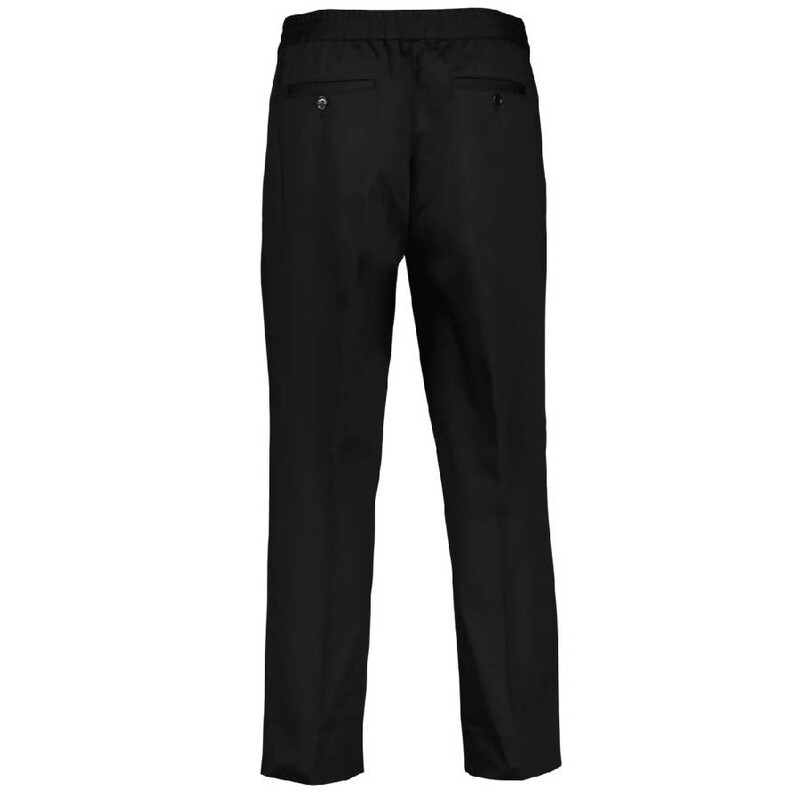 Ami Paris Men's Black Elasticated-Waist Cropped Trousers, Size