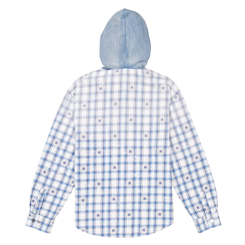 AMIRI Cerulean Hooded Cotton Overshirt, Men's Size XS/S (Youth