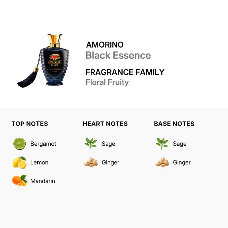 Amorino Unisex Black Essence EDP 3.4 oz Fragrances 5065009587476