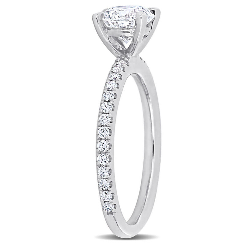Amour 1 1/3 CT TW Diamond Solitaire Engagement Ring In 14K White Gold ...