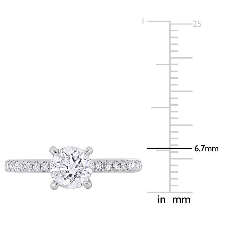 Amour 1 1/3 CT TW Diamond Solitaire Engagement Ring In 14K White Gold ...