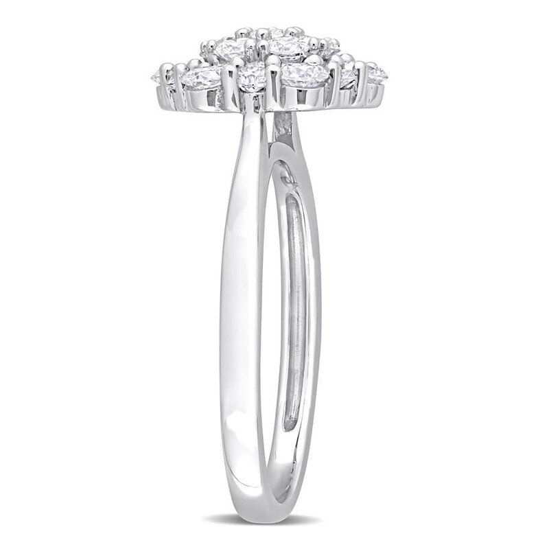 Amour 1 CT TW Diamond Cluster Engagement Ring In 10K White Gold ...