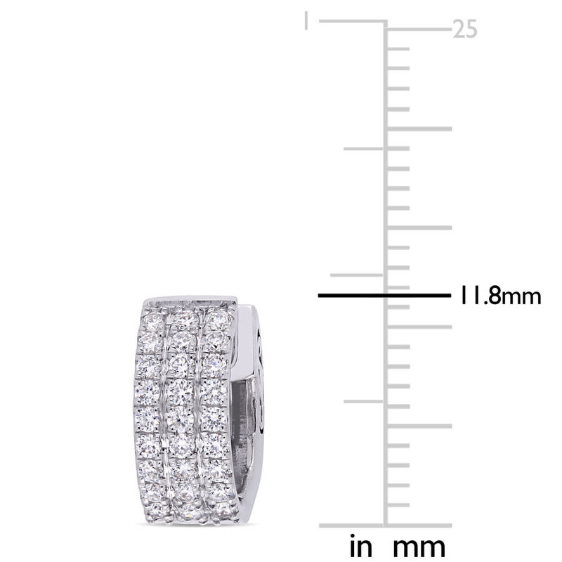 Amour 1/2 CT TW Diamond Triple Row Hoop Earrings In 14K White Gold ...