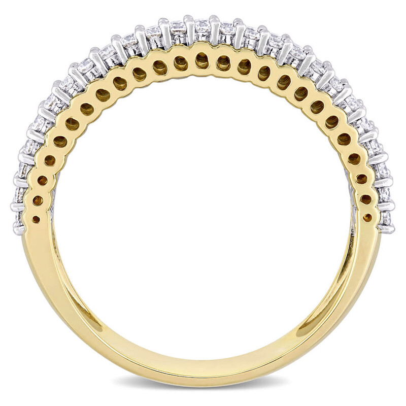 Amour 1/2 CT TW Diamond Double Row Eternity Ring In 14K 2-Tone Gold ...