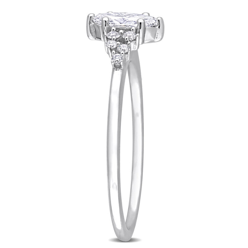 Amour 1/2 CT TW Marquise and Round Diamond Engagement Ring In 14K White ...
