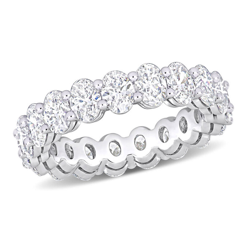 Amour 3 1/2 CT TDW Oval Diamond Eternity Ring In 14K White Gold ...