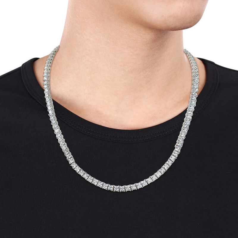Amour 44 CT TGW Square Created White Sapphire Men's Tennis