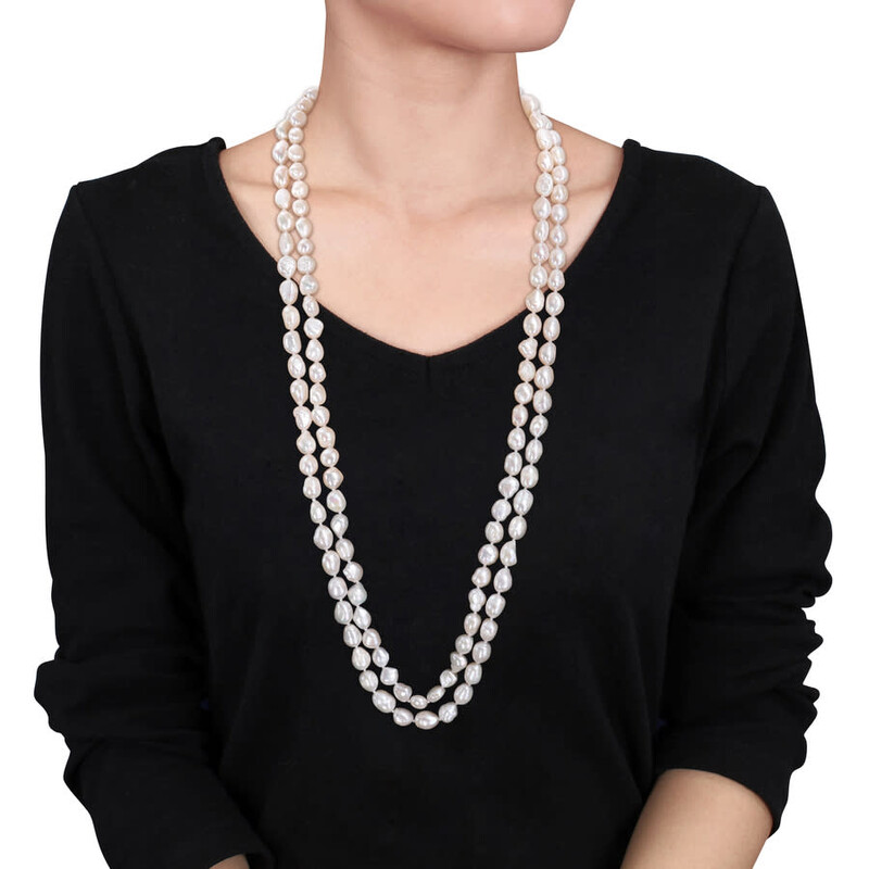 Amour 9-10mm Freshwater Cultured Pearl Graduated Endless Pearl Strand ...