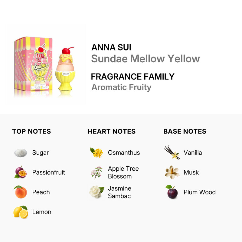 Anna Sui Ladies Sundae Mellow Yellow EDT 0.17 oz Fragrances
