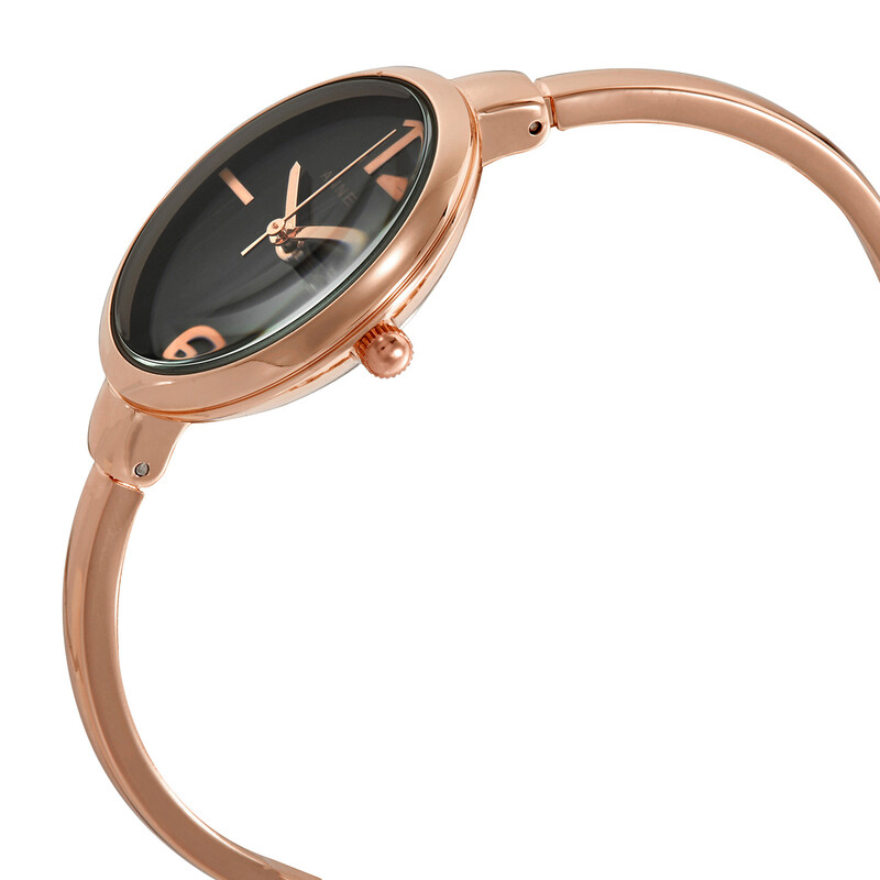 Anne Klein Quartz Black Glossy Dial Ladies Watch and Bracelet Set