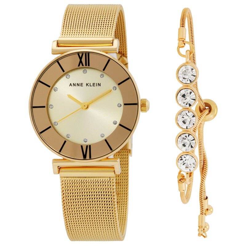 Anne Klein Quartz Gold Dial Ladies Watch and Bracelet Set AK  display picture 2