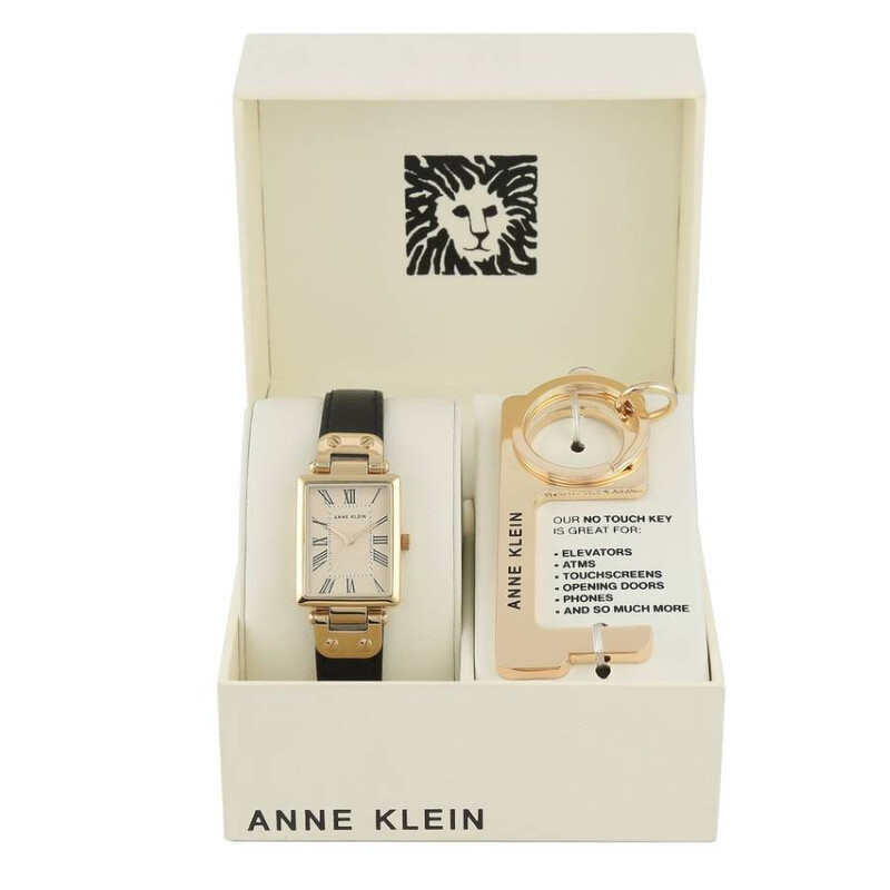 Anne Klein Women\'s White Black Leather Strap Analog Quartz Solid Luxury Watch Amazon.com: Anne Klein Women main image 3