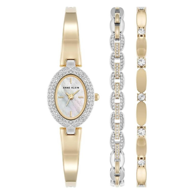 Anne Klein Quartz Mother of Pearl Dial Ladies Watch and Bracelet