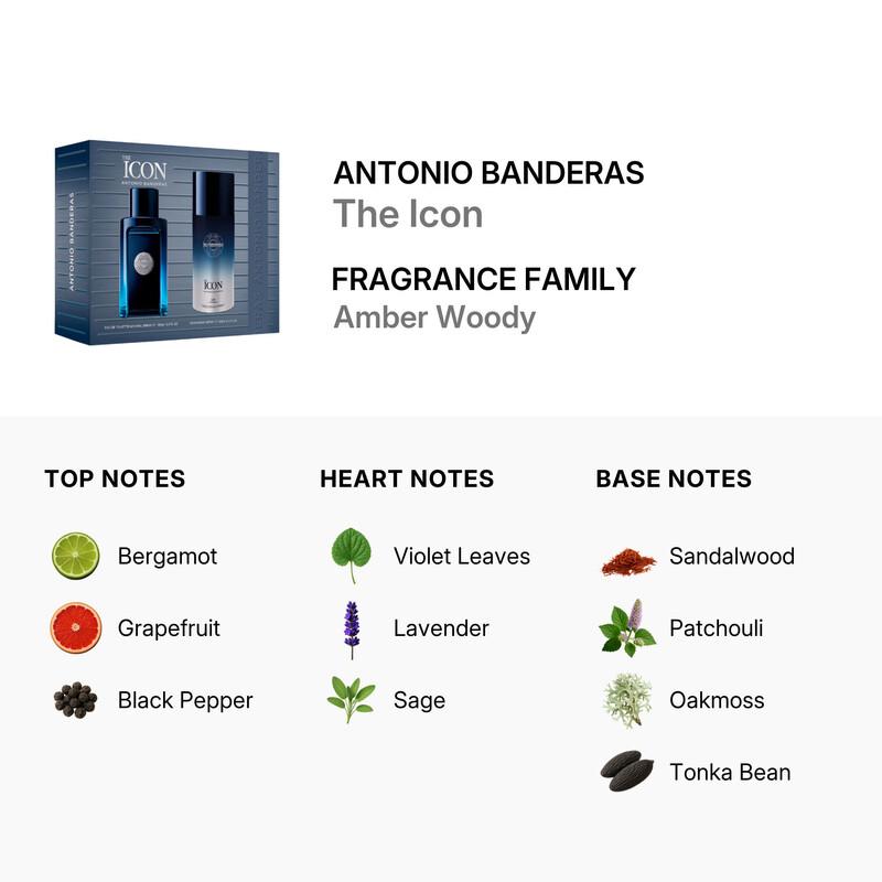 Antonio Banderas Men's The Icon 2pcs EDT Gift Set Fragrances