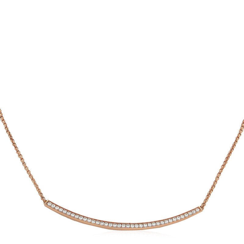 Apm Monaco Rose Gold Dainty Pave Adjustable Necklace PC6707OX - Jewelry ...